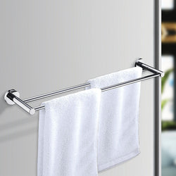 Double Classic Chrome Towel Bar Rail Bathroom - Melbourne Home & Living