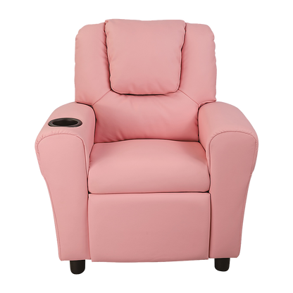 PU Leather Kids Recliner with Drink Holder - Melbourne Home & Living