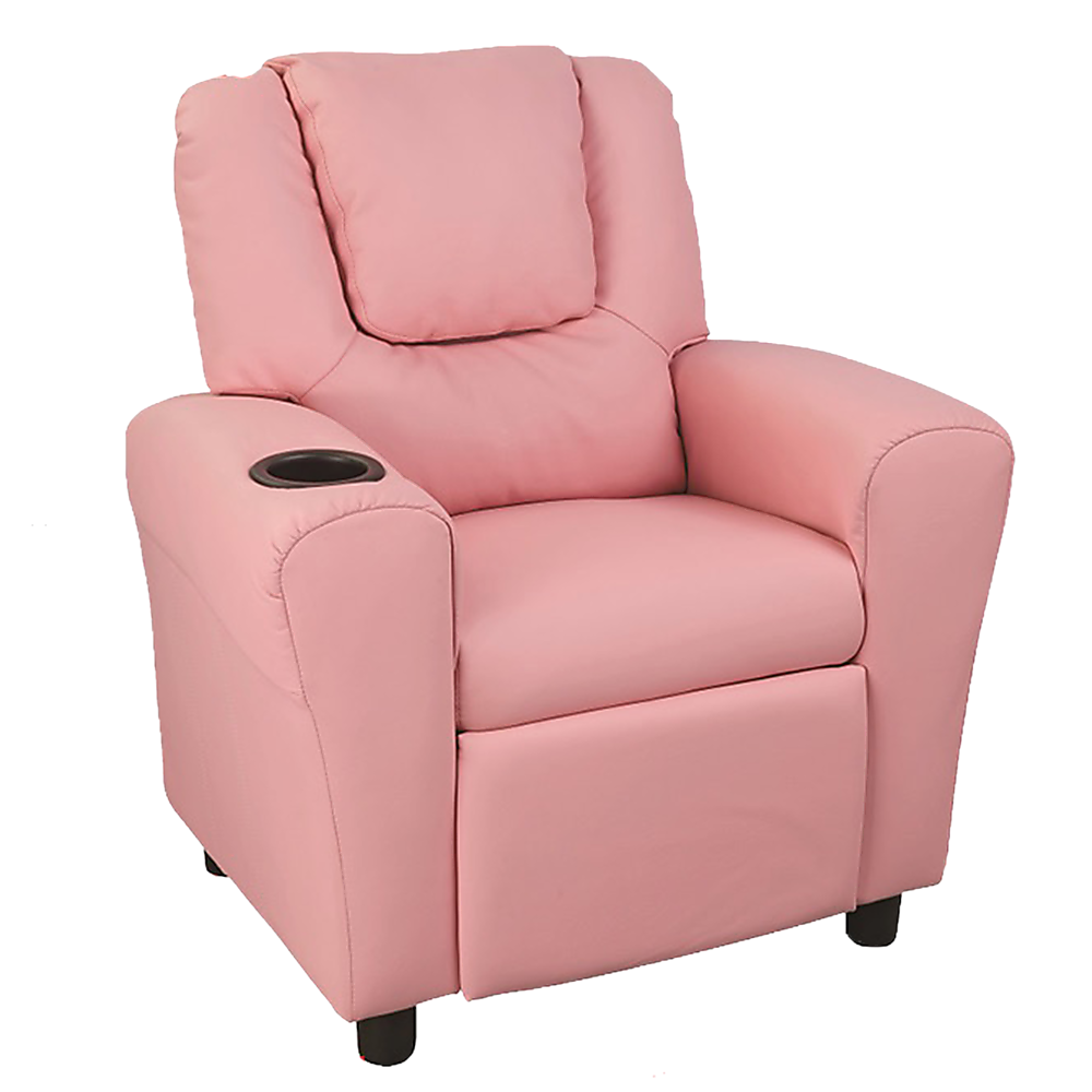 PU Leather Kids Recliner with Drink Holder - Melbourne Home & Living