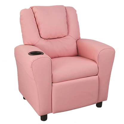 PU Leather Kids Recliner with Drink Holder - Melbourne Home & Living
