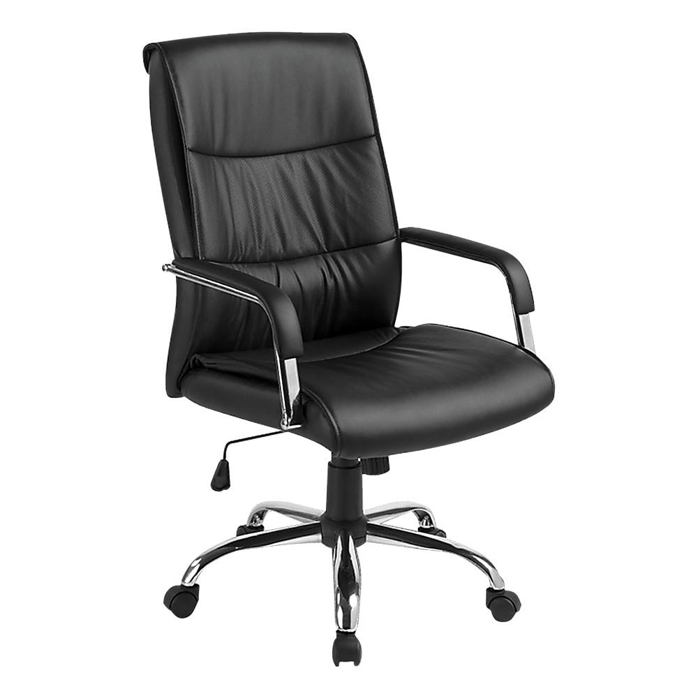 Executive Pu Leather Office Chair With Padded Seat In Classic Black