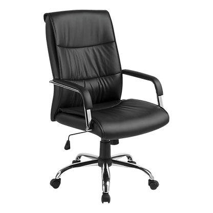 Executive Pu Leather Office Chair With Padded Seat In Classic Black