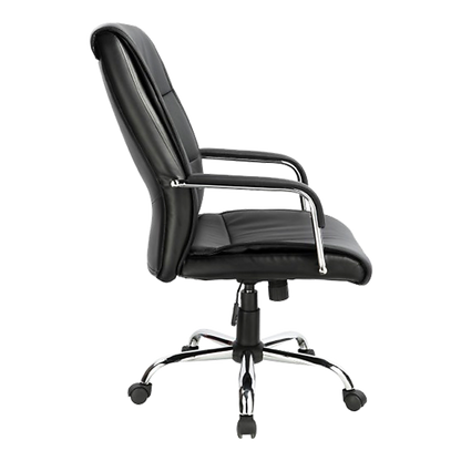Executive Pu Leather Office Chair With Padded Seat In Classic Black