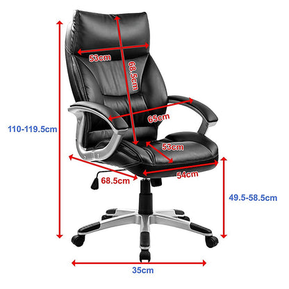 High-Quality Pu Leather Office Chair With Executive Padding In Black