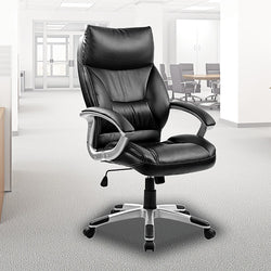 High-Quality Pu Leather Office Chair With Executive Padding In Black