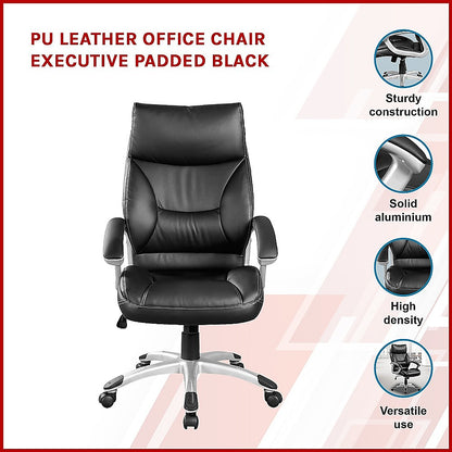 High-Quality Pu Leather Office Chair With Executive Padding In Black