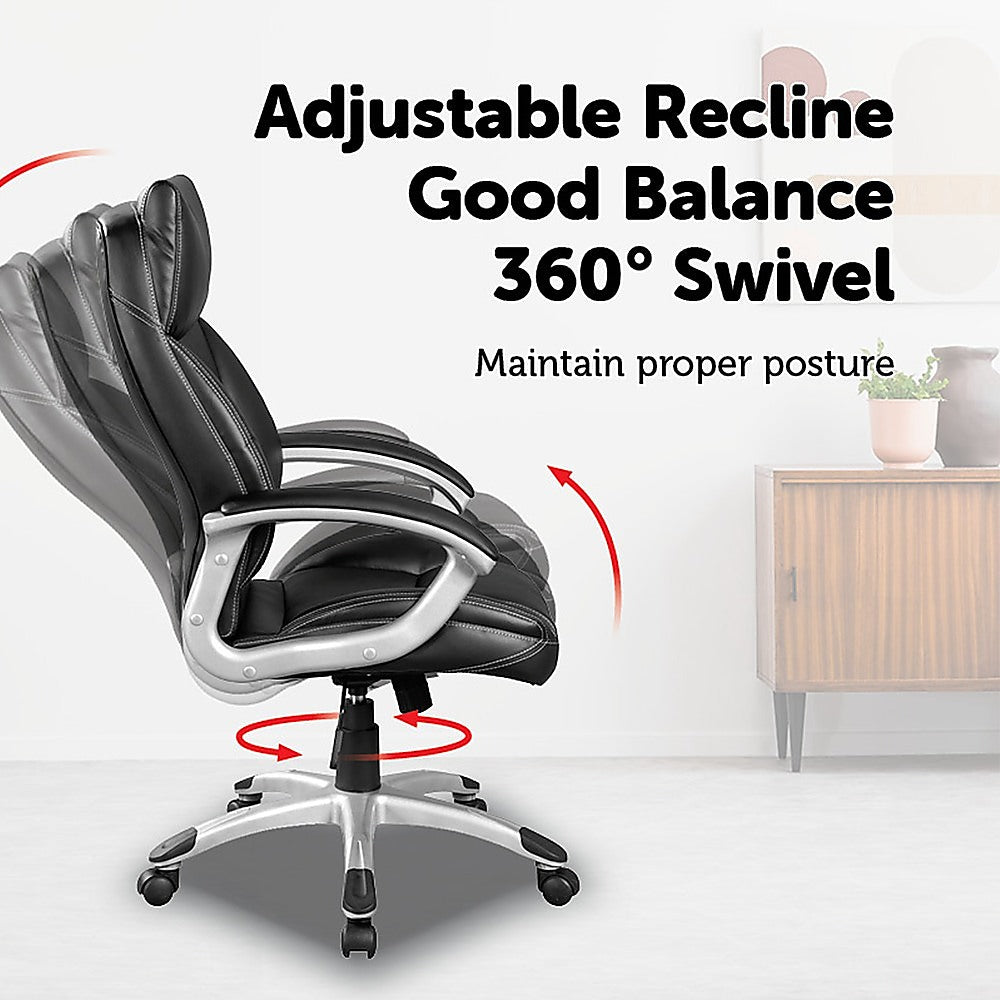 High-Quality Pu Leather Office Chair With Executive Padding In Black
