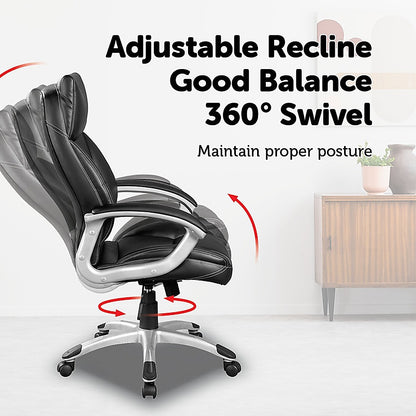 High-Quality Pu Leather Office Chair With Executive Padding In Black