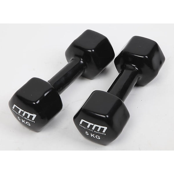  5Kg Dumbbells Pair Pvc Hand Weights Rubber Coated