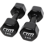 5Kg Dumbbells Pair Pvc Hand Weights Rubber Coated