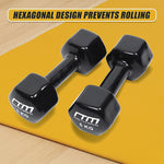 5Kg Dumbbells Pair Pvc Hand Weights Rubber Coated