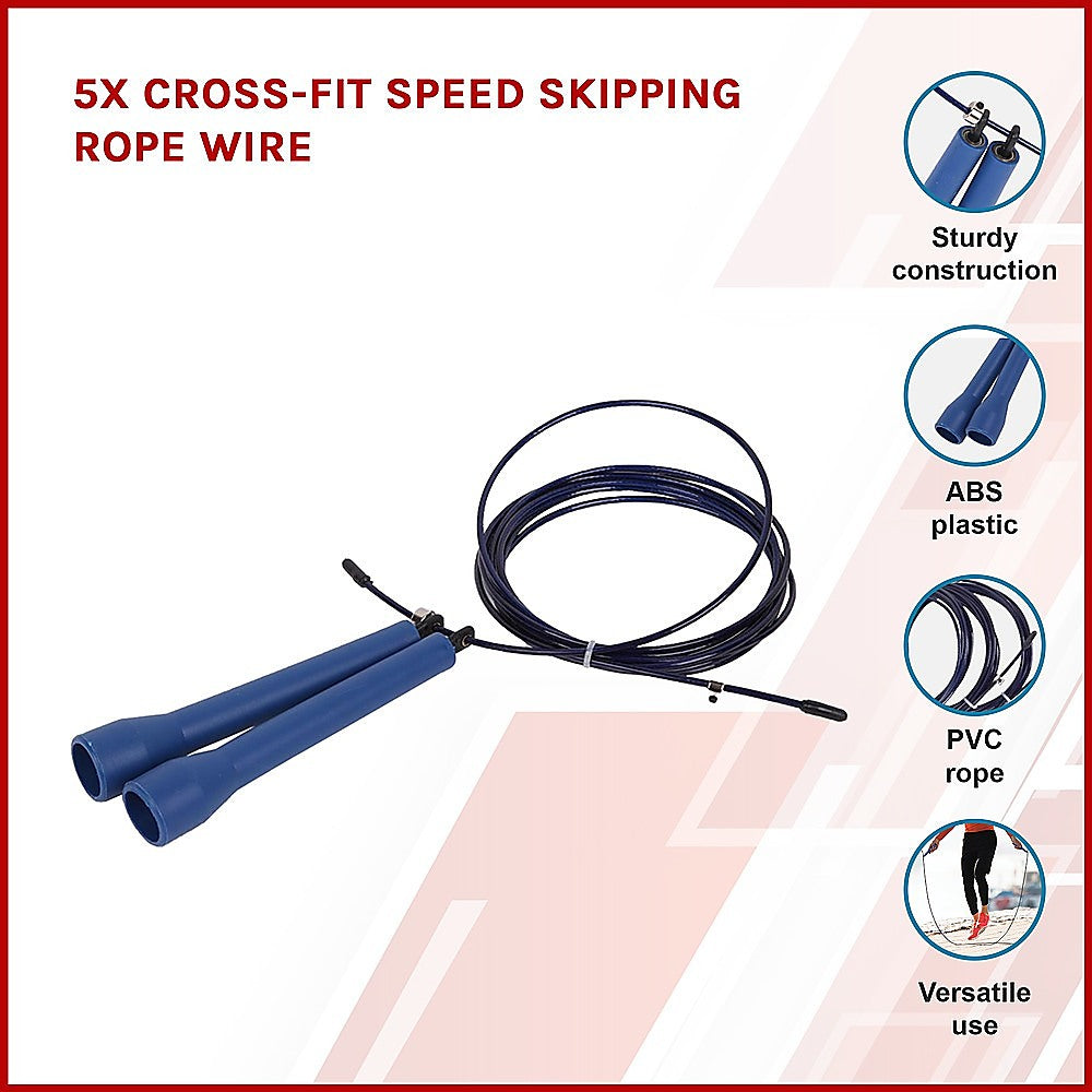 5x Cross-Fit Speed Skipping Rope Wire - Melbourne Home & Living