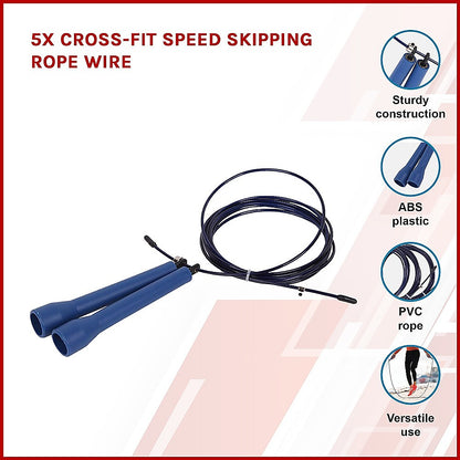 5x Cross-Fit Speed Skipping Rope Wire - Melbourne Home & Living