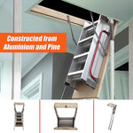 Deluxe Aluminium Attic Loft Ladder - 2700Mm To 3050Mm