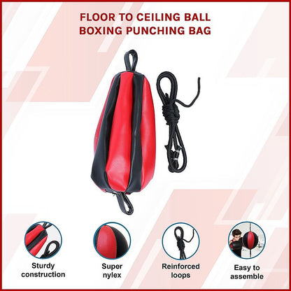 Floor to Ceiling Ball Boxing Punching Bag – Speed Reaction Training Equipment