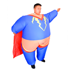 Super Hero Fancy Dress Inflatable Suit - Fan Operated Costume