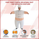 Chef Fancy Dress Inflatable Suit -Fan Operated Costume