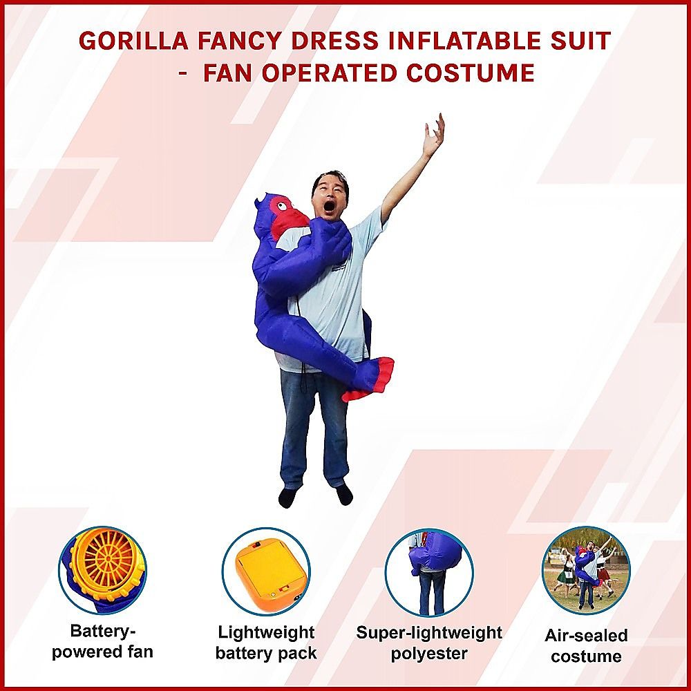 Gorilla Fancy Dress Inflatable Suit -Fan Operated Costume