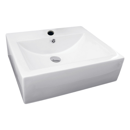 Ceramic Rectangular Above Countertop Basin For Vanity