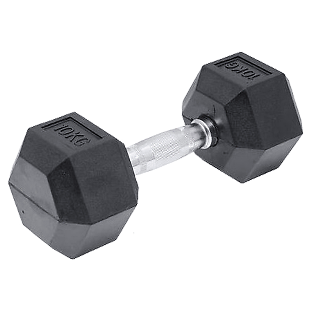 10Kg Commercial Rubber Hex Dumbbell Gym Weight