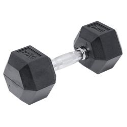 10Kg Commercial Rubber Hex Dumbbell Gym Weight