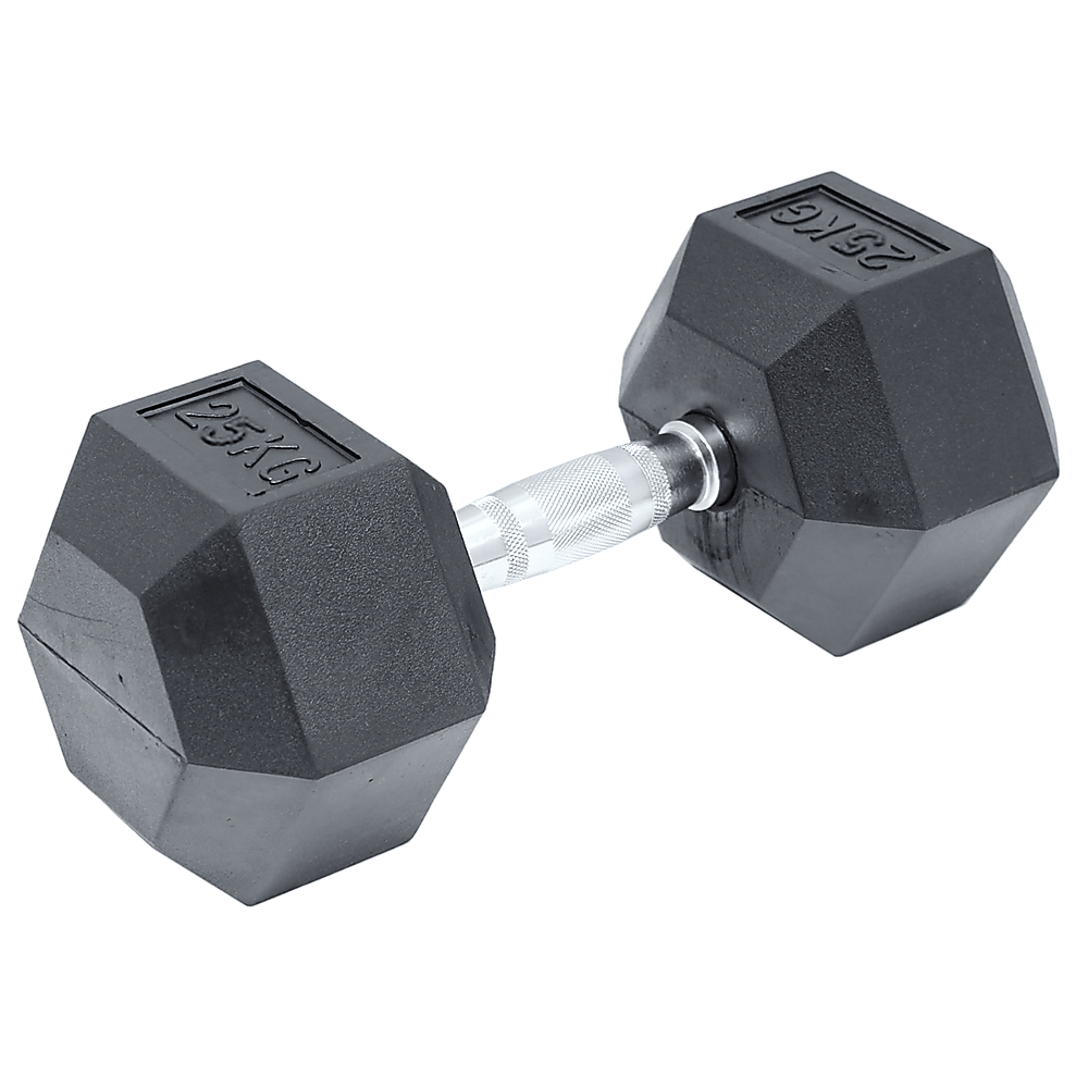 25Kg Commercial Rubber Hex Dumbbell Gym Weight