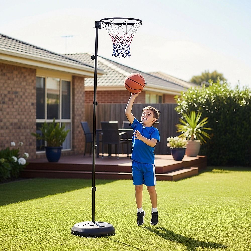 Netball Ring with Stand Portable Pole Height Adjustable