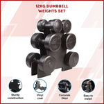 12Kg Dumbbell Weights Set