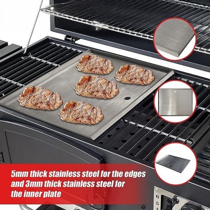 Stainless Steel Bbq Grill Hot Plate 46.5 X 38Cm Premium 304 Grade