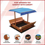 Kids Wooden Toy Sandpit With Canopy