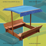 Kids Wooden Toy Sandpit With Canopy