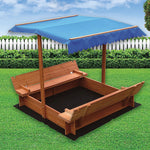 Kids Wooden Toy Sandpit With Canopy