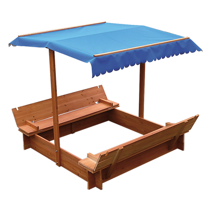 Kids Wooden Toy Sandpit With Canopy