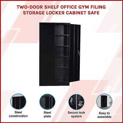 Two-Door Shelf Office Gym Filing Storage Locker Cabinet