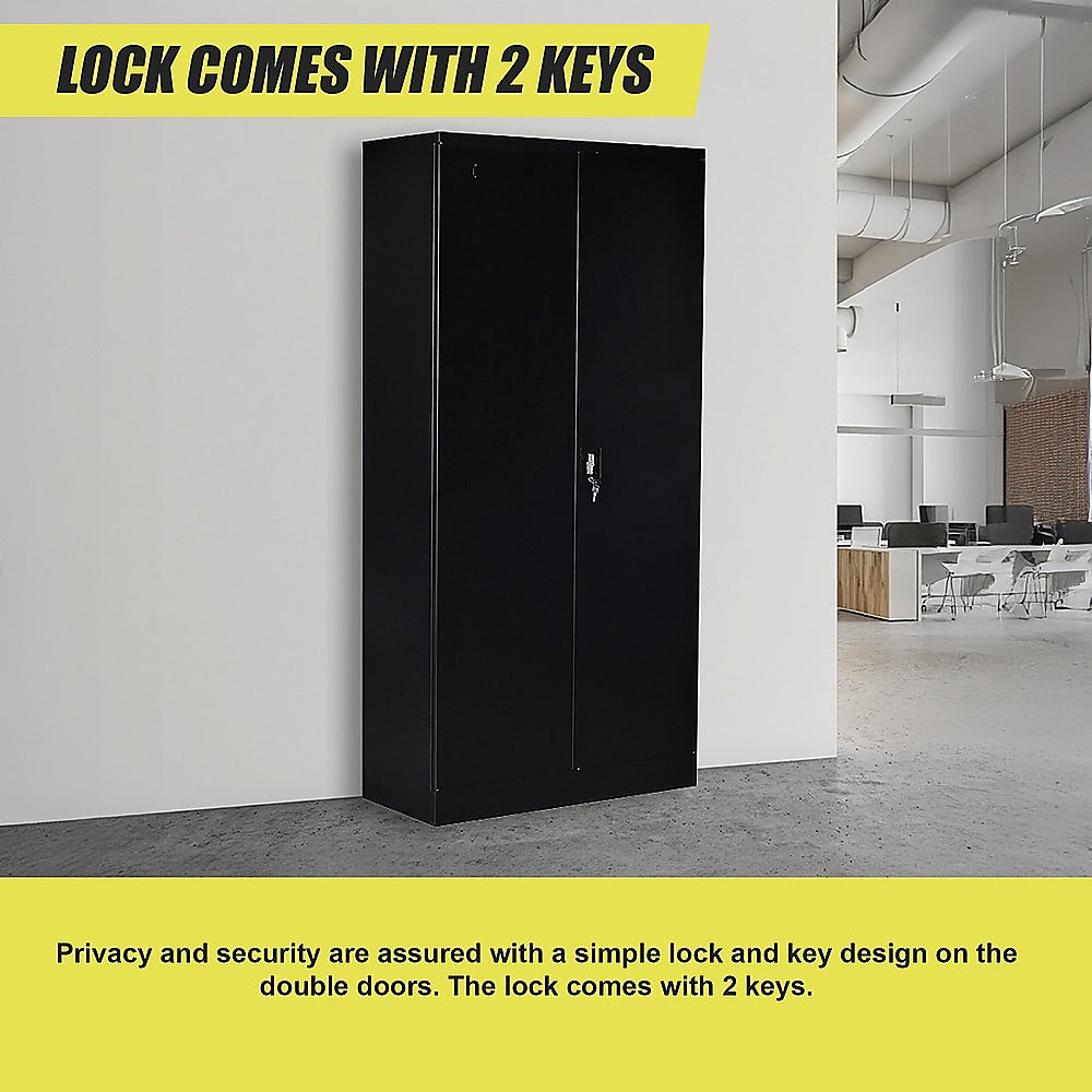 Two-Door Shelf Office Gym Filing Storage Locker Cabinet