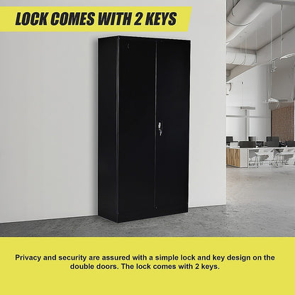 Two-Door Shelf Office Gym Filing Storage Locker Cabinet