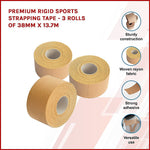 Premium Rigid Sports Strapping Tape - 3 Rolls Of 38Mm X 13.7M