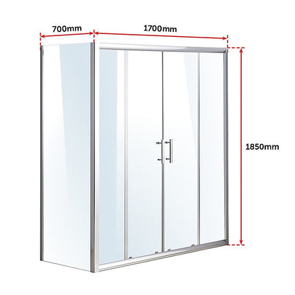 1700 X 700 Sliding Door Safety Glass Shower Screen