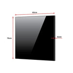 Toughened 60Cm X 75Cm Black Glass Kitchen Splashback