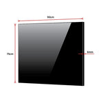 Toughened 60Cm X 70Cm Black Glass Kitchen Splashback