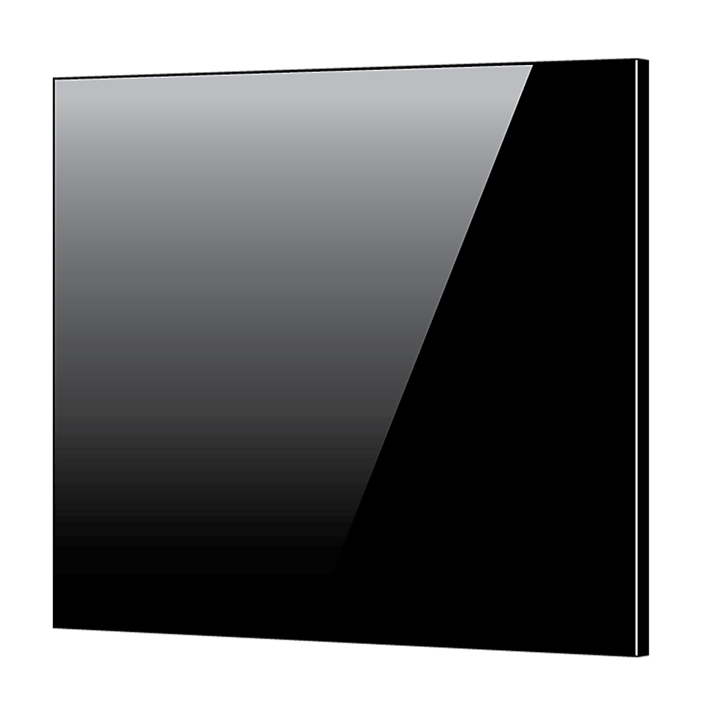 Toughened 90Cm X 75Cm Black Glass Kitchen Splashback