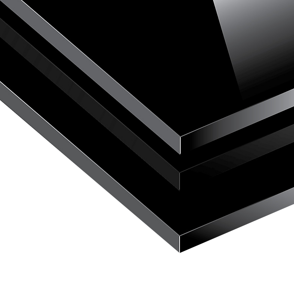 Toughened 90Cm X 75Cm Black Glass Kitchen Splashback