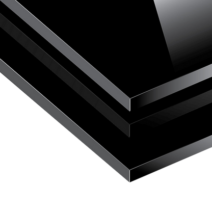 Toughened 90Cm X 75Cm Black Glass Kitchen Splashback