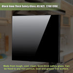 Toughened 90cm x 75cm Black Glass Kitchen Splashback