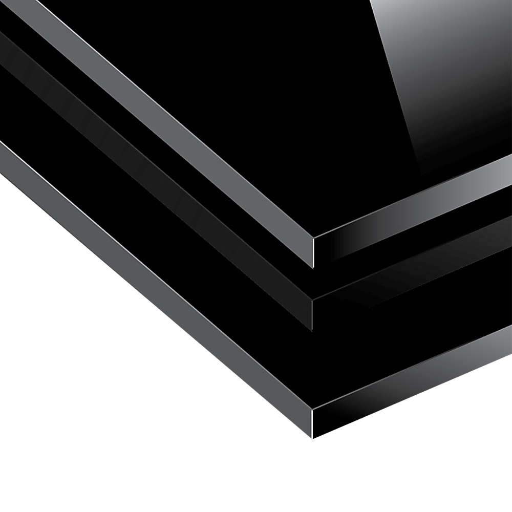 Toughened 90Cm X 70Cm Black Glass Kitchen Splashback