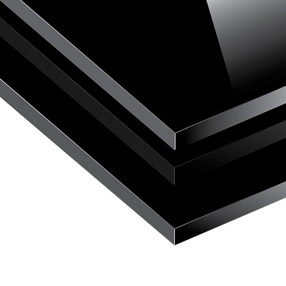 Toughened 90Cm X 70Cm Black Glass Kitchen Splashback