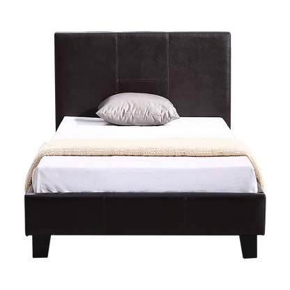 Single Pu Leather Bed Frame Brown