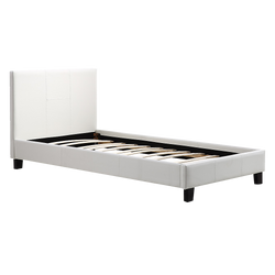 Single PU Leather Bed Frame White