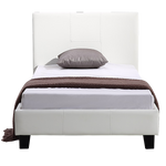 Single PU Leather Bed Frame White