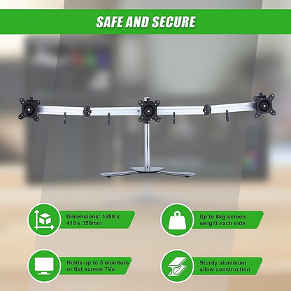 Triple Tilt LCD Monitor Mount Freestanding Desktop Stand